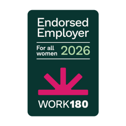 Logo for WORK180 Endorsed Employer For all women 2026